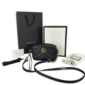 Gucci | Black GG Marmont Mini Shoulder Bag